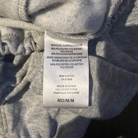 NWOT Disney Mickey Mouse Gray Zip-Up Hoodie W Sherpa Lining & Embroidered Logo - Picture 3 of 10